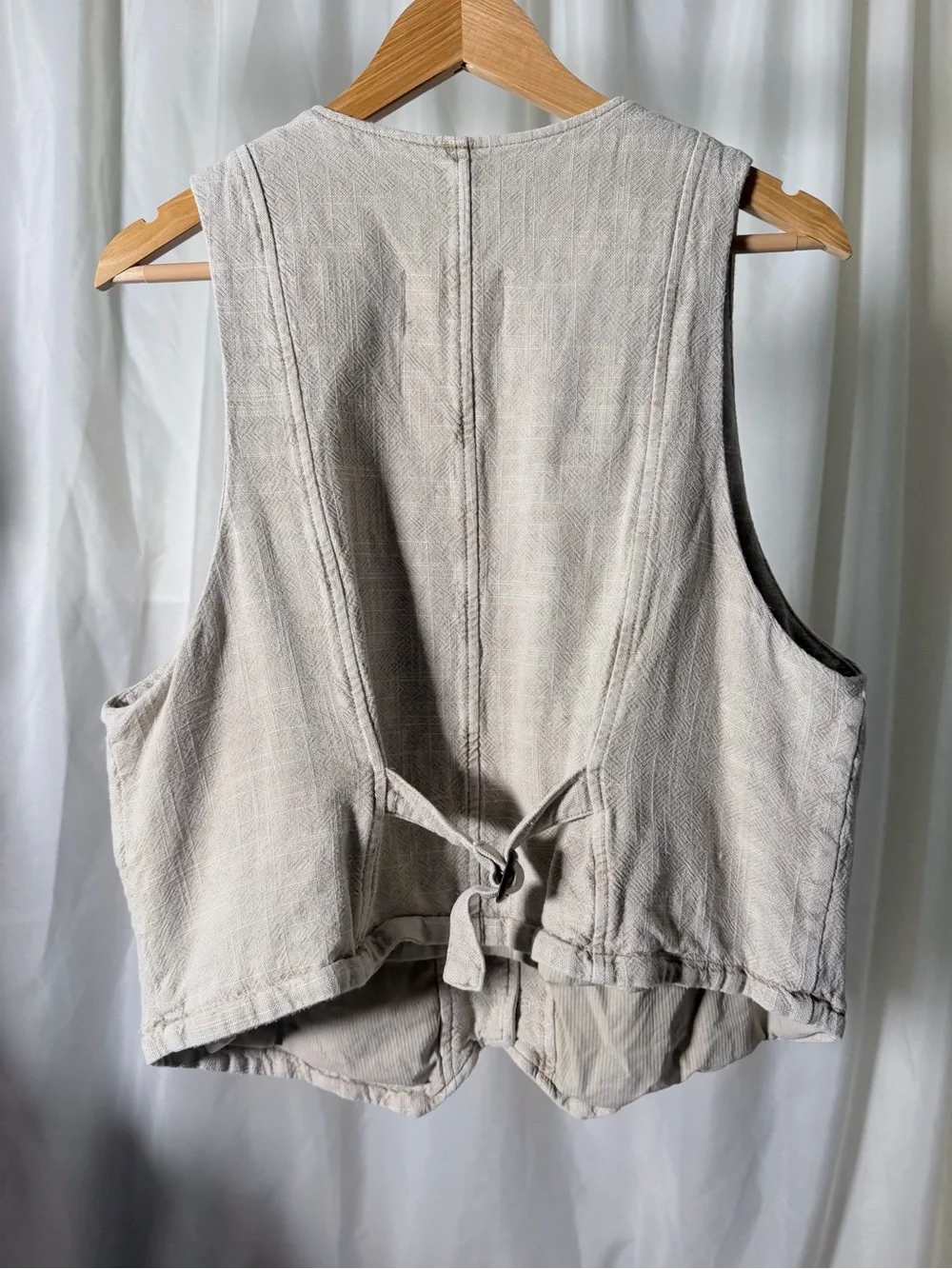 Free People Charley textured linen vest - Size XL